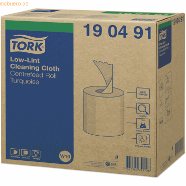 4 x Tork Reinigungstücher fusselarm W10 1-lagig 16,5x30cm türkis 4x200 4 x Tork Reinigungstücher fusselarm W10 1-lagig 16,5x30cm türkis 4x200 von Tork