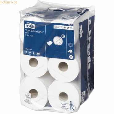 Tork Toilettenpapier Advanced SmartOne T9 2-lagig 13,4cmx111,6m weiß V von Tork
