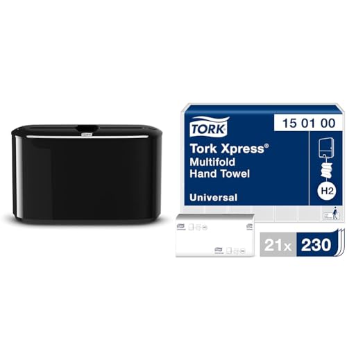 Tork Xpress Tischspender für Multifold Papierhandtücher 552208 & Xpress Multifold-Handtücher Weiß H2, Universal-Qualität, kosteneffizient, 21 × 230 Tücher, 150100 Tork Xpress Tischspender für Multifold Papierhandtücher 552208 & Xpress Multifold-Handtücher Weiß H2, Universal-Qualität, kosteneffizient, 21 × 230 Tücher, 150100 von Tork