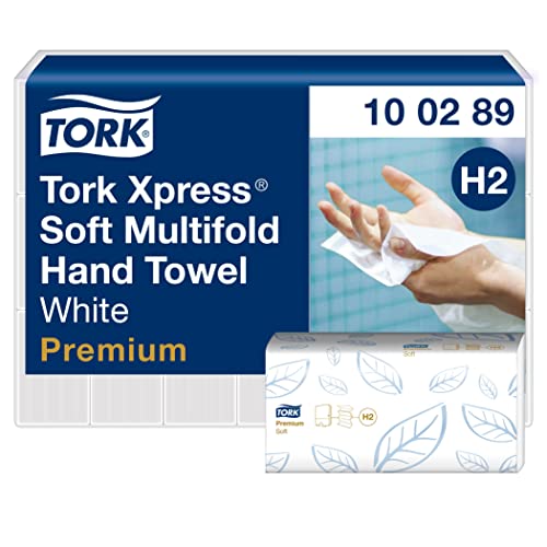Tork Xpress weiche Multifold Papierhandtücher 100289 - H2 Premium Falthandtücher für Handtuchspender - weich und saugfähig, 2-lagig, weiß - 21 x 150 Tücher von Tork