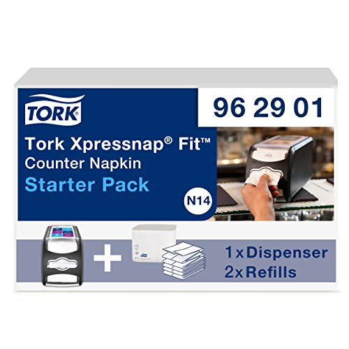 Tork Xpressnap Fit Counter Serviettenspender Starter Pack - 962901 - N14 + Servietten-Nachfüllpacks (2 x 120 Blatt) von Tork