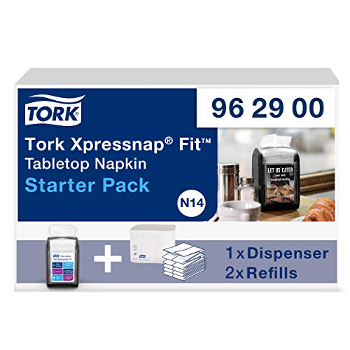Tork Xpressnap Fit Serviettenspender Starter Pack - 962900 - N14 + Serviettennachfüllungen (2 x 120 Blatt) von Tork