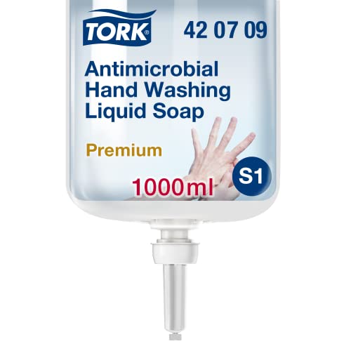 Tork antimikrobielle Flüssigseife zur Händedekontamination S1, dermatologisch getestet, 1 × 1.000 ml, 420709 von Tork