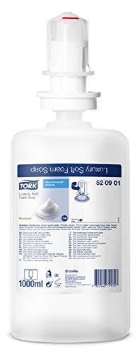 Tork luxuriöse Schaumseife S4, Luxusseife mit blumigem Duft, Premium, 1 × 1.000 ml, 520901 von Tork