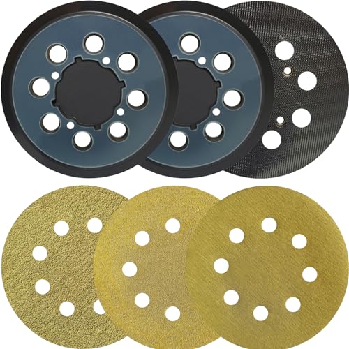 2 Stück 12,7 cm 8-Loch-Ersatz-Schleifpads + 15 Stück Schleifmaschine Dsic für DeWalt DWE6423/6423K, DWE6421/6421K, DWE6421-B2, DWE6421-B3, DWE6421-BR, DCW210B Schleifmaschine 2 Stück 12,7 cm 8-Loch-Ersatz-Schleifpads + 15 Stück Schleifmaschine Dsic für DeWalt DWE6423/6423K, DWE6421/6421K, DWE6421-B2, DWE6421-B3, DWE6421-BR, DCW210B Schleifmaschine von Toromp