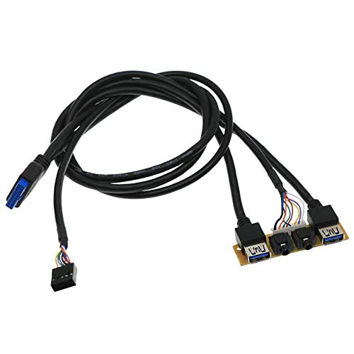 60 cm Frontgehäuse-Panel USB 3.0 + USB 3.0 + HD Audio Ports I/O Board + Interner Kabel USB Blende DIY Gehäuse Verlängerung von Torribala