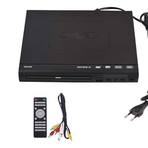 Torsten DVD-225 Heim-DVD-Player, Digitaler Multimedia-Player, AV-Ausgang mit Fernbedienung für TV, VCD, DVD-Player, EU-Stecker, 500456761A2 von Torsten