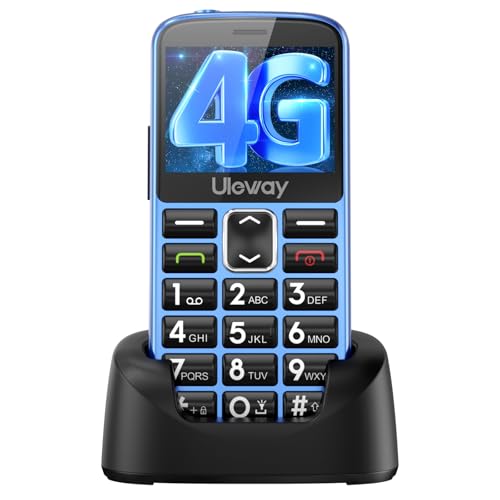 Tosaju 4G Seniorenhandy Ohne Vertrag Großtastenhandy Seniorenhandy mit Großen Tasten Simlockfreie Tastenhandy Mobiltelefon für Senioren mit Ladestation Notruftaste 1000 mAh Akku 2,4 Zoll Display von Tosaju
