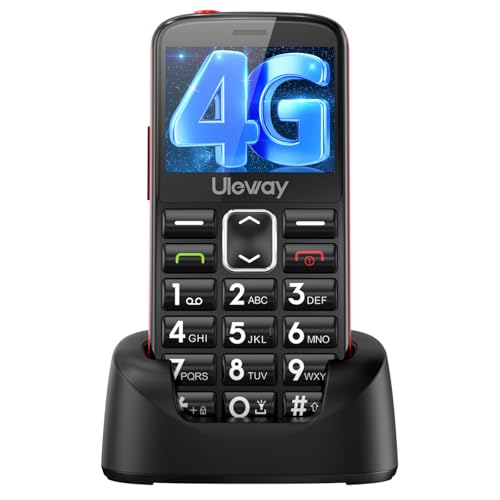 Tosaju 4G Seniorenhandy Ohne Vertrag Großtastenhandy Seniorenhandy mit Großen Tasten Simlockfreie Tastenhandy Mobiltelefon für Senioren mit Ladestation Notruftaste 1000 mAh Akku 2,4 Zoll Display von Tosaju