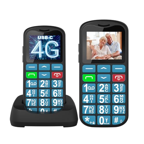Tosaju 4G Seniorenhandy ohne Vertrag Großtastenhandy Einfach Rentner Handy Mobiltelefon mit Großen Tasten Ladestation Notruftaste Taschenlampe Wecker 1000 mAh Akku 1,77" Display Blau Tosaju 4G Seniorenhandy ohne Vertrag Großtastenhandy Einfach Rentner Handy Mobiltelefon mit Großen Tasten Ladestation Notruftaste Taschenlampe Wecker 1000 mAh Akku 1,77" Display Blau von Tosaju