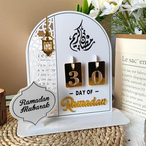 Toseky ramadans kalender, ramadans deko | 2024 Eid Al-Adha Acryl-Adventskalender für Mädchen | Heimdekoration für Eid Al-Fitr, Adha Al-Adha für den Schlafsaal von Toseky