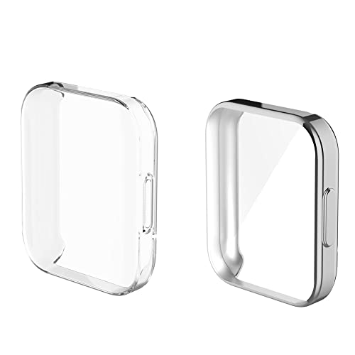 Tosenpo Hülle kompatibel mit Xiaomi Redmi Watch 2 Lite,Schutzhülle Leicht Weiche Silikon Ultradünne TPU Case Displayschutzhülle für Xiaomi Redmi Watch 2 Lite (Silber&Klar) von Tosenpo