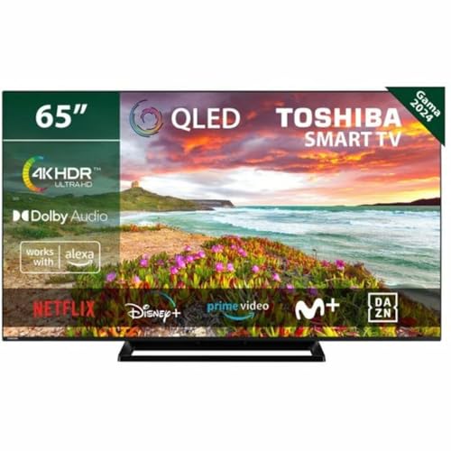 TOSHIBA 65QV3363DG 65 Zoll (164 cm) QLED-Fernseher 4K UHD 3840 x 2160 HDR Smart-TV 3 x HDMI WLAN von Toshiba