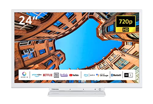 Toshiba 24WK3C64DAW 24 Zoll Fernseher/Smart TV (HD Ready, HDR, Alexa Built-In, Triple-Tuner, Bluetooth) - Inkl. 6 Monate HD+ [2023], Weiß von Toshiba