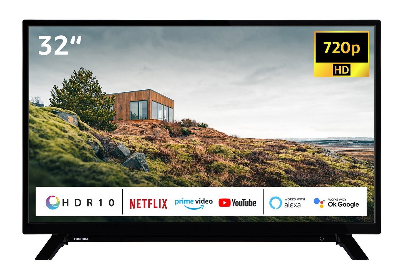 Toshiba 32W2263DG LCD-LED Fernseher (80 cm/32 Zoll, HD-ready, Smart TV, HD Ready, HDR, Netflix/Prime Video, Triple-Tuner) von Toshiba