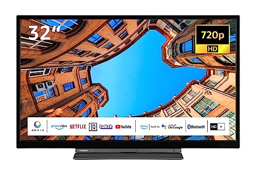 Toshiba 32WK3C63DAW 32 Zoll Fernseher/Smart TV (HD Ready, HDR, Alexa Built-In, Triple-Tuner, Bluetooth) - Inkl. 6 Monate HD+ [2023], Schwarz von Toshiba