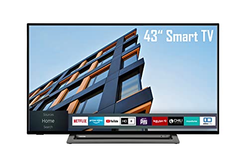 Toshiba 43LL3C63DAY 43 Zoll Fernseher / Smart TV (Full HD, HDR, Triple-Tuner, Bluetooth) - 6 Monate HD+ inklusive [2022] [Energieklasse E], Schwarz von Toshiba