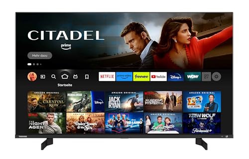 Toshiba 43QF5D63DA 43 Zoll QLED Fernseher/Fire TV (4K Ultra HD, HDR Dolby Vision, Smart TV, Triple-Tuner, Alexa Built-In, Bluetooth, Sound by Onkyo) [2023], schwarz von Toshiba