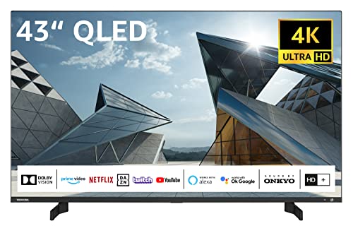 Toshiba 43QL5D63DAY 43 Zoll QLED Fernseher/Smart TV (4K Ultra HD, HDR Dolby Vision, Triple-Tuner, Bluetooth, Sound by Onkyo) - Inkl. 6 Monate HD+ von Toshiba