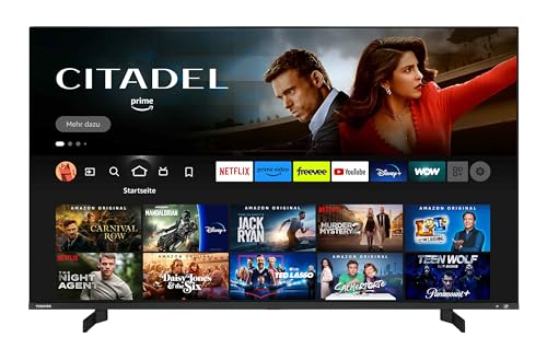 Toshiba 50QF5D63DA 50 Zoll QLED Fernseher/Fire TV (4K Ultra HD, HDR Dolby Vision, Smart TV, Triple-Tuner, Alexa Built-In, Bluetooth, Sound by Onkyo) [2023], Schwarz von Toshiba