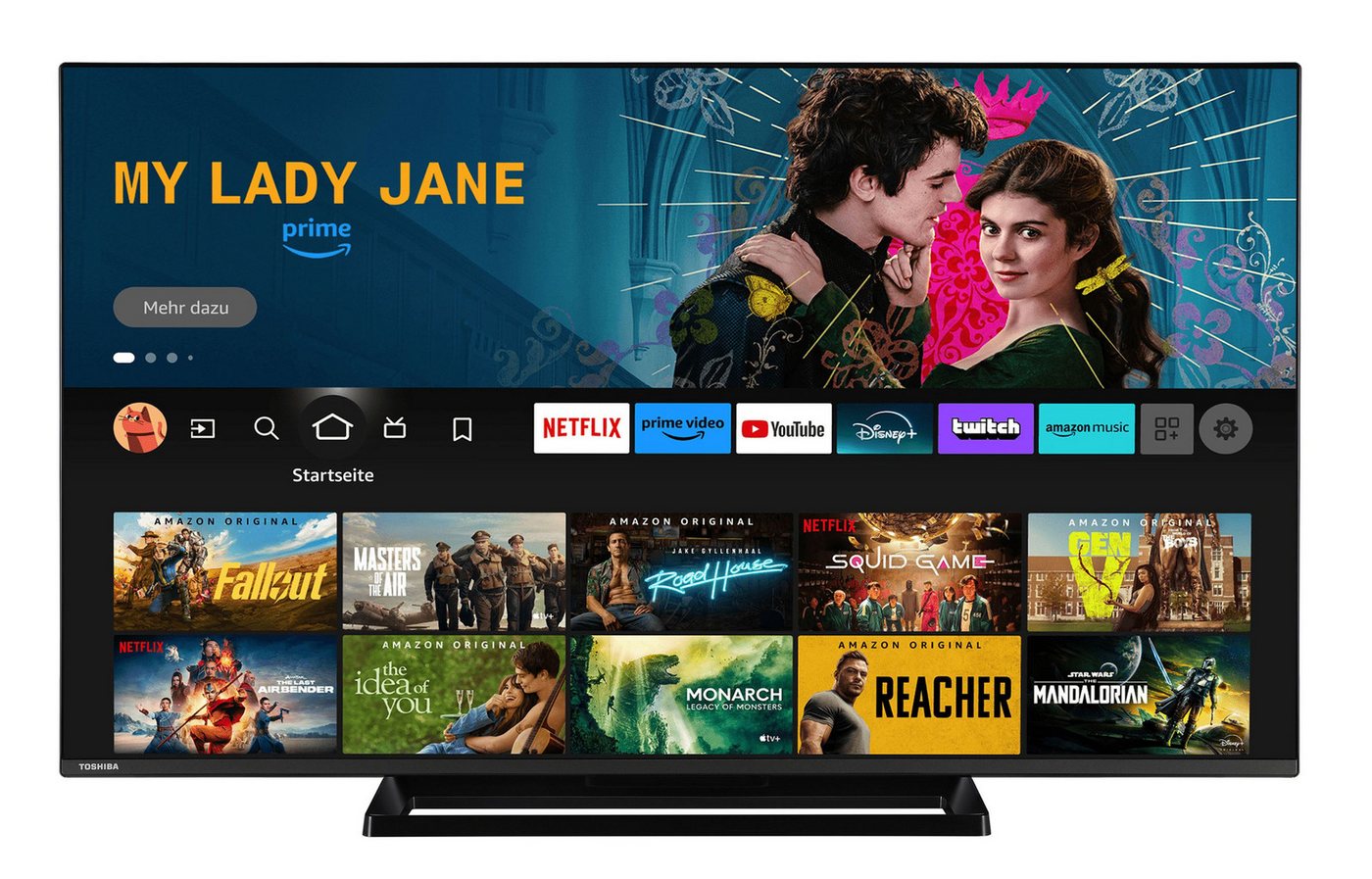 Toshiba 55UF3F63DAZ LCD-LED Fernseher (139 cm/55 Zoll, 4K Ultra HD, Fire TV, HDR Dolby Vision, Triple-Tuner, Alexa Built-In, Sound by Onkyo) von Toshiba