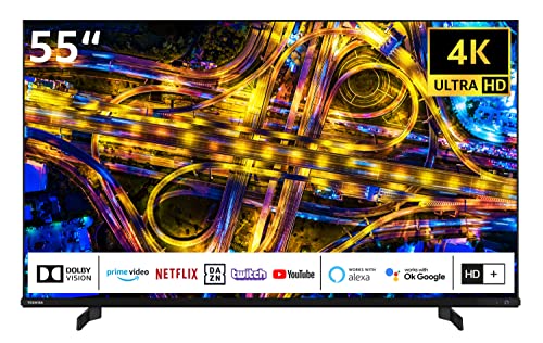 Toshiba 55UL4D63DGY 55 Zoll Fernseher / Smart TV (4K Ultra HD, HDR Dolby Vision, Sound by Onkyo, Triple-Tuner) - 6 Monate HD+ inkl. [2023] von Toshiba