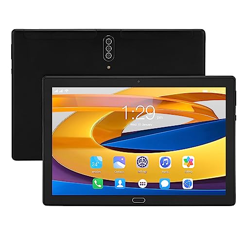 10,1 Zoll Android 10 Tablet, Kinder Tablet, Octa Core CPU, 6GB RAM 128GB ROM, FHD Touchscreen, 5MP+8MP Dual Kamera, 2,4G/5G WLAN, 4G Netzwerk, Bluetooth, Dual SIM, 6000MAh Akku (Schwarz) von Tosuny