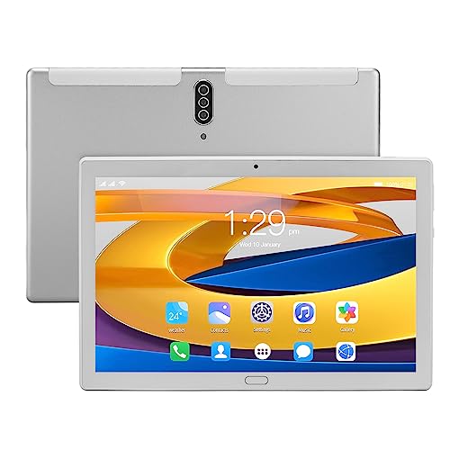 10,1 Zoll Android 10 Tablet, Kinder Tablet, Octa Core CPU, 6GB RAM 128GB ROM, FHD Touchscreen, 5MP+8MP Dual Kamera, 2,4G/5G WLAN, 4G Netzwerk, Bluetooth, Dual SIM, 6000MAh Akku (Silber) von Tosuny
