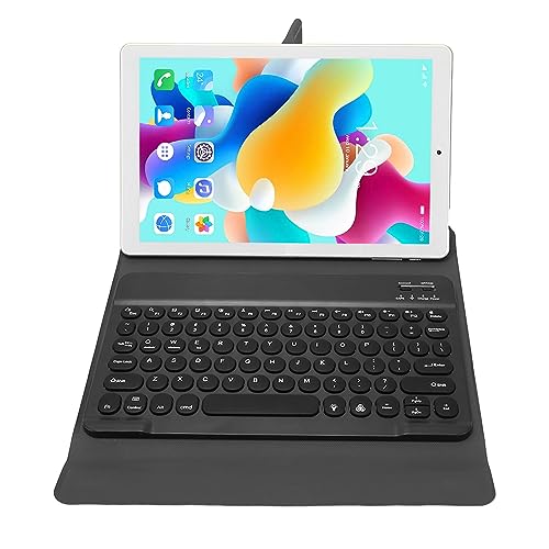 10,1 Zoll Android 11 Tablet, 2 in 1 Tablets mit RGB Tastatur und Maus, Stift, Octa Core CPU, 4GB RAM 64GB ROM, IPS HD Display, 8MP+16MP Kamera, 5G WiFi, BT 5.0, 8800 mAh Akku (Gold) von Tosuny