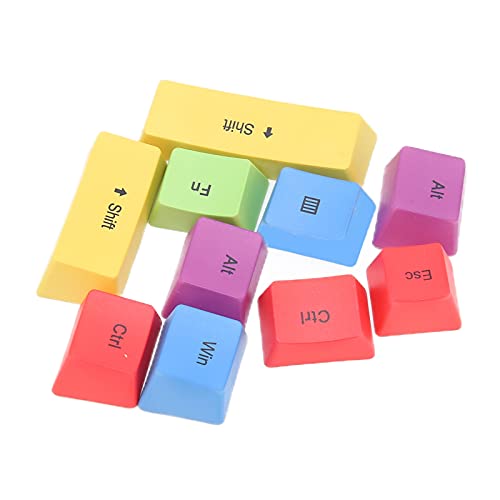 10 Stück PBT-Tastenkappen für Alle Mechanischen Tastaturen, Bunte Mechanische Tastaturtastenkappen Komfortabler Ersatz für Tastenkappen von Tosuny