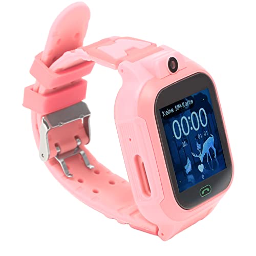 4G LTE Kinder-Smartwatch, Wasserdichtes Touchscreen-Uhrentelefon mit HD-Kamera, Kombiniert Video, Sprache und Anrufe, SOS-Alarm (Rosa) von Tosuny