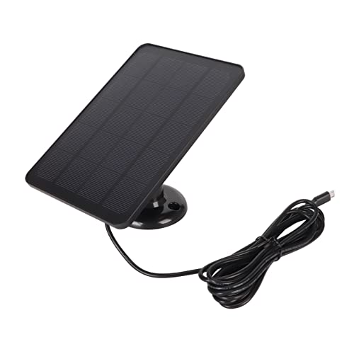 4W Solarpanel für Überwachungskameras, DC 5V Micro USB und USB C Anschluss Solarpanel, IP65 Wasserdichtes Solarladegerät für Eufycam/Arlo Essential Spotlight/XL Spotlight Kameras (Schwarz) von Tosuny