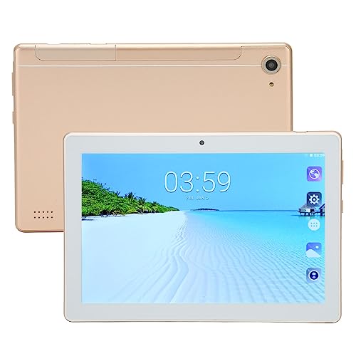 8 Zoll Android 10 Tablet, 4G LTE Tablet für Kinder, Octa Core CPU, 6GB RAM 128GB ROM, FHD Touchscreen, 5MP+8MP Kamera, 2,4G/5G WLAN, Bluetooth, Dual SIM Steckplatz, 6000 MAh Akku (Gold) von Tosuny