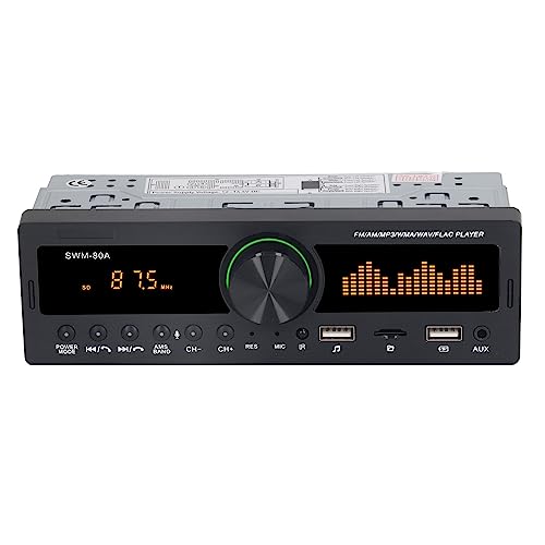 Auto-Stereo-MP3-Player5.0, AUX-Eingang, FM-AM-Radio, Power-Off-Memory-Funktion, USB-Speicherkarten-Wiedergabe, 12-V-Auto-MP3-Player mit Bunten Lichtern, für SWM 80A (80A) von Tosuny