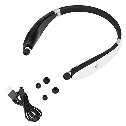 Bluetooth Kopfhörer, SX-991 Faltbarer Nacken hängender Typ Teleskop Headset Drahtlose Bluetooth Kopfhörer mit Mikrofon zur Geräuschunterdrückung Ohrhörer(Schwarz-Weiss) von Tosuny