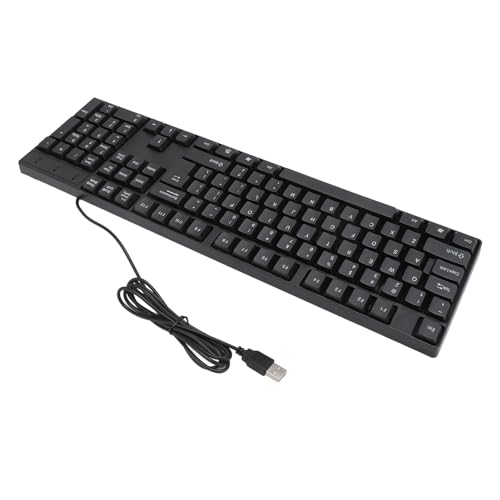 Computertastatur 104 Tasten, USB-kabelgebundene Gaming-Tastatur für Büro, Ergonomische USB-Tastatur mit Russischen, Englischen, Spanischen, Französischen Buchstaben, kein von Tosuny