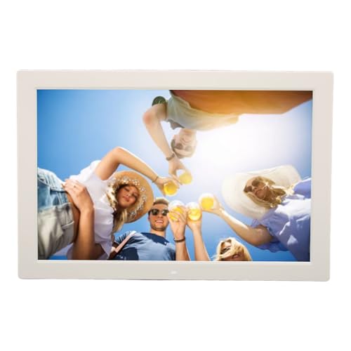 Digitaler Bilderrahmen, 17 Zoll Digitalfotorahmen mit 1080P HD IPS Bildschirm, Hintergrundmusik, Diashow, Teilen von Fotos und Videos über SD/MMC Karte oder USB Treiber (White) von Tosuny