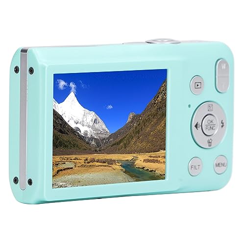 Tosuny Digitalkamera, FHD 8K 68MP Vlogging Kamera mit 2,7 HD Bildschirm, 16-facher Digitalzoom, Tragbare Videokamera für Reisen, Kompakte Point and Shoot Kamera für Anfänger in Grün von Tosuny