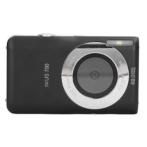Tosuny Digitalkamera, FHD 8K 68MP Vlogging Kamera mit 2,7 HD Bildschirm, 16-facher Digitalzoom, Tragbare Videokamera für Reisen, Kompakte Point and Shoot Kamera für Anfänger in Schwarz von Tosuny