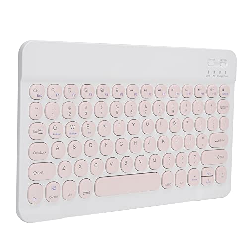 Drahtlose Bluetooth-Tastatur - Tragbare und Ultradünne 10-Zoll-Funktastatur mit Hintergrundbeleuchtung, Smartphone-Tablet-Bluetooth-Mauspad (Rosa) von Tosuny