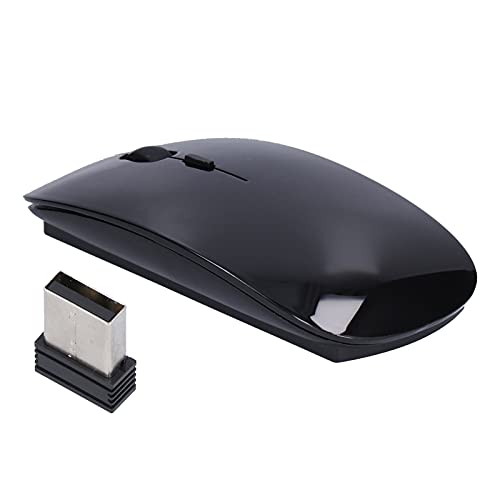 Drahtlose Computermaus, Ultra-empfindliche 2,4 G-Kabellose Maus mit Smart -Empfänger, 800/1200/1600DPI Laptop-Maus, 4 (Tasten) (Schwarz) von Tosuny