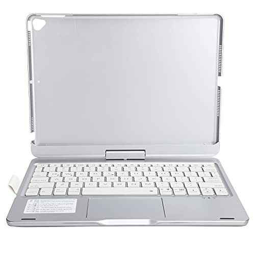 Drahtlose Klapptastatur für IOS Tablet Pro 10.2 10.5,Drahtlose Tastatur mit 360-Grad-Drehung Stand-Abdeckung, Tragbare -Tastatur (Silber) von Tosuny