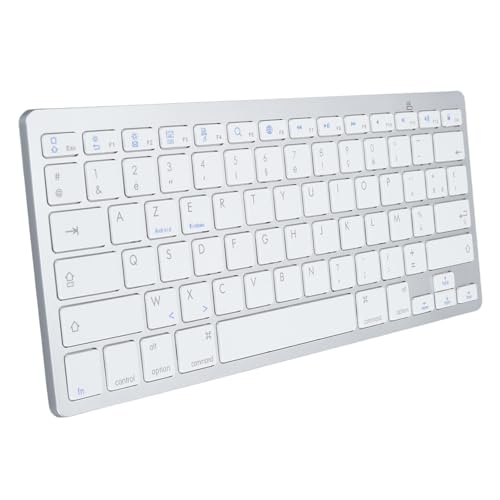 Drahtlose Tastatur, Computertastatur-Schreibmaschine, Ultradünne Universaltastatur für PC, Laptop, IOS, für Android, Win usw., Verfügbare (Französisches AZERTY-Layout) von Tosuny