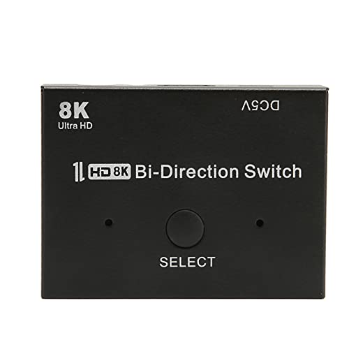 HDMI Switch 8K 60Hz, Bidirektionaler HDMI2.1 Switcher 2 in 1 Out, HDMI Splitter 1 in 2 Out, Unterstützt 8K 4K 3D HD 1080P Kompatibel für Xbox PS4/5 HDTV von Tosuny