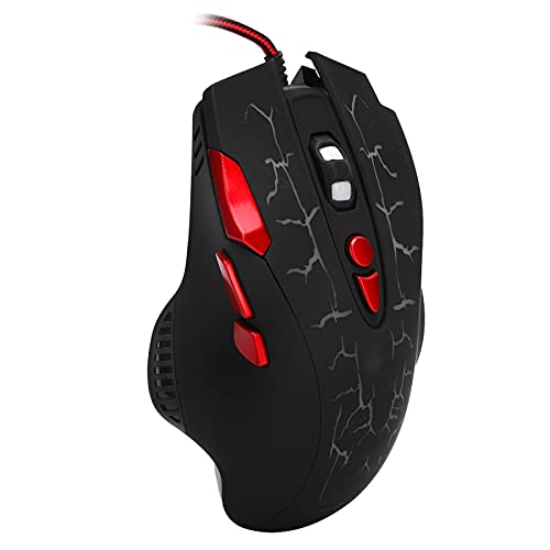 Kabelgebundene Gaming-Maus, 8 Programmierbare Tasten, 4 Stufen Einstellbare DPI 1000/1600/3200/6400DPI USB-Maus für PC, Laptop, Plug and Play (G550 Crack-Maus) von Tosuny