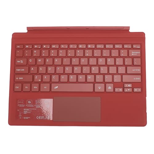 Kabellose Bluetooth Tastatur mit Trackpad, 7 farbige Magnetische Bluetooth Tastatur mit Hintergrundbeleuchtung, Abnehmbare Tablet Tastatur für Surface Pro 3/4/5/6/7/7+ (Rot) von Tosuny