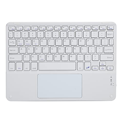 Kabellose Tastatur mit Geräuscharmer Kabelloser Tastatur mit Touchpad Eingebautes Touchpad, 10 Zoll (Weiss) von Tosuny