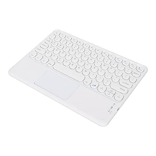Kabellose Tastatur mit Touchpad, 10 Zoll Tragbare, Schlanke, Leise Laptop-Tastatur, Bluetooth 3.0, Runde Tastenkappe, für Windows, Computer, Desktop, PC, Notebook (Weiss) von Tosuny