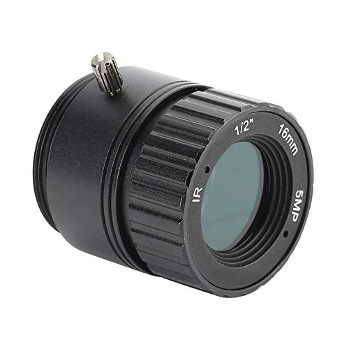 Tosuny Kameraobjektiv, CCTV Festes 16-mm-5-Megapixel-Objektiv, Unterstützt Hochauflösende Pixel, CS-Mount, festes Fokusobjektiv, Geeignet für die meisten Modellen von Überwachungskameras von Tosuny