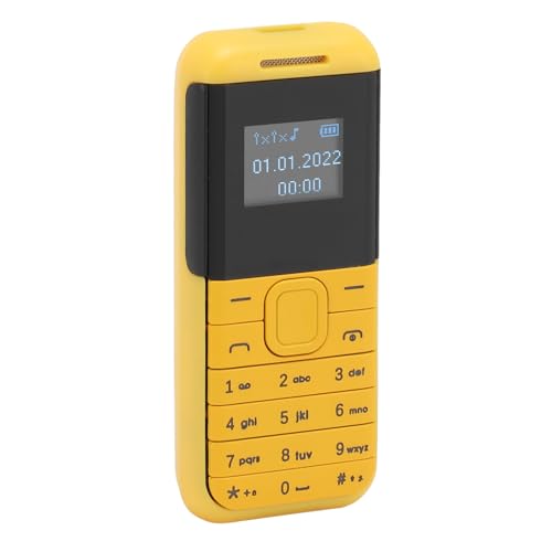 Kleinstes Mobiltelefon, Kleines 2G Telefon, Entsperrtes Telefon, Dual SIM GSM Handy mit Freihändigem Bluetooth Wählgerät für ältere 0,66 Zoll Bildschirm (Yellow) von Tosuny